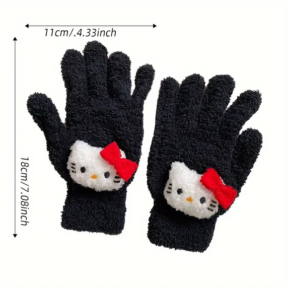 Girls Hello kitty Inspired Gloves One Size White - Picture 2 of 4